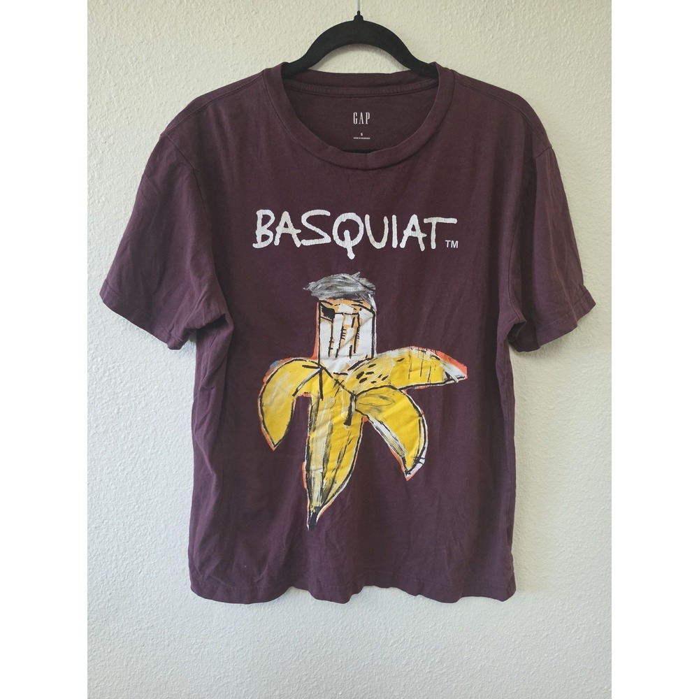 Gap Graphic T-Shirt S Maroon Cotton Casual Round Neck Tee Streetwear Top